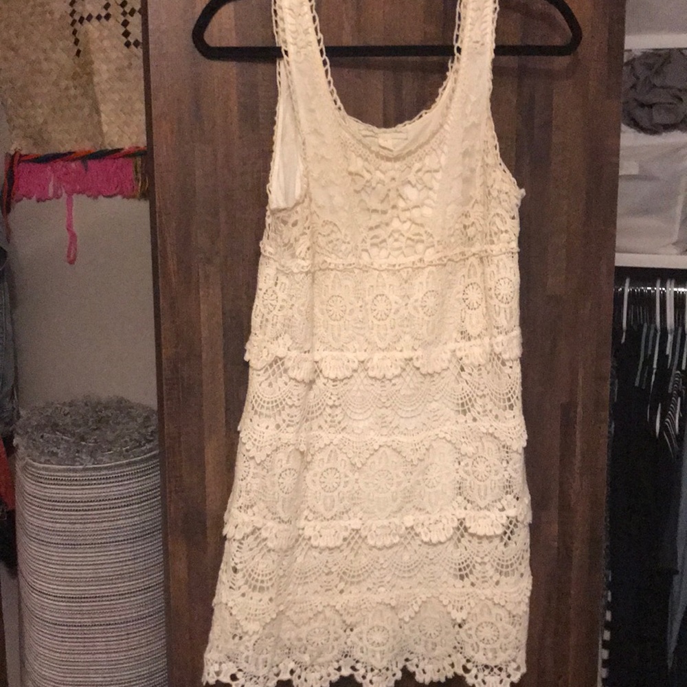 Tiered lace crocheted dress